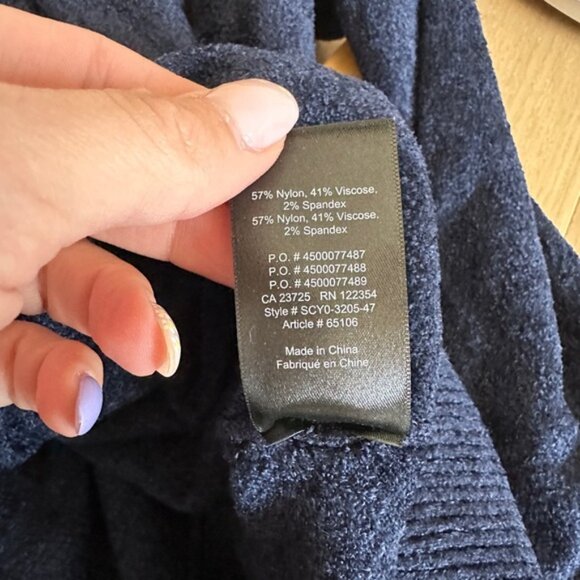 The Group By Babaton Navy Velour Soft Cowl Neck Sweater Small - Picture 6 of 7